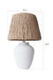 Opviq Lámpara de Mesa de Cerámica YL602 Blanco y Roble